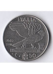 1940 - Regno D'Italia Vittorio Emanuele III 50 Cent. Impero Q/Spl Anti/Magnetica